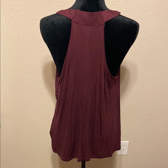 Burgundy Razorback Top with Cowl Neck - Picture 4 of 8